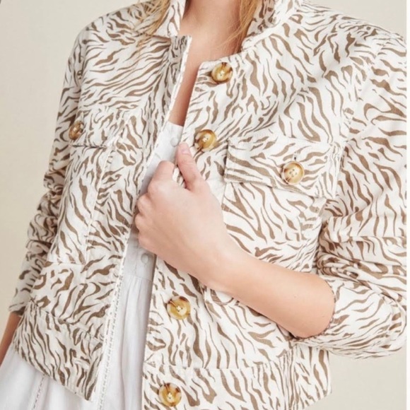 Anthropologie Jackets & Blazers - Anthropologie Animal Print button Jacket - XL